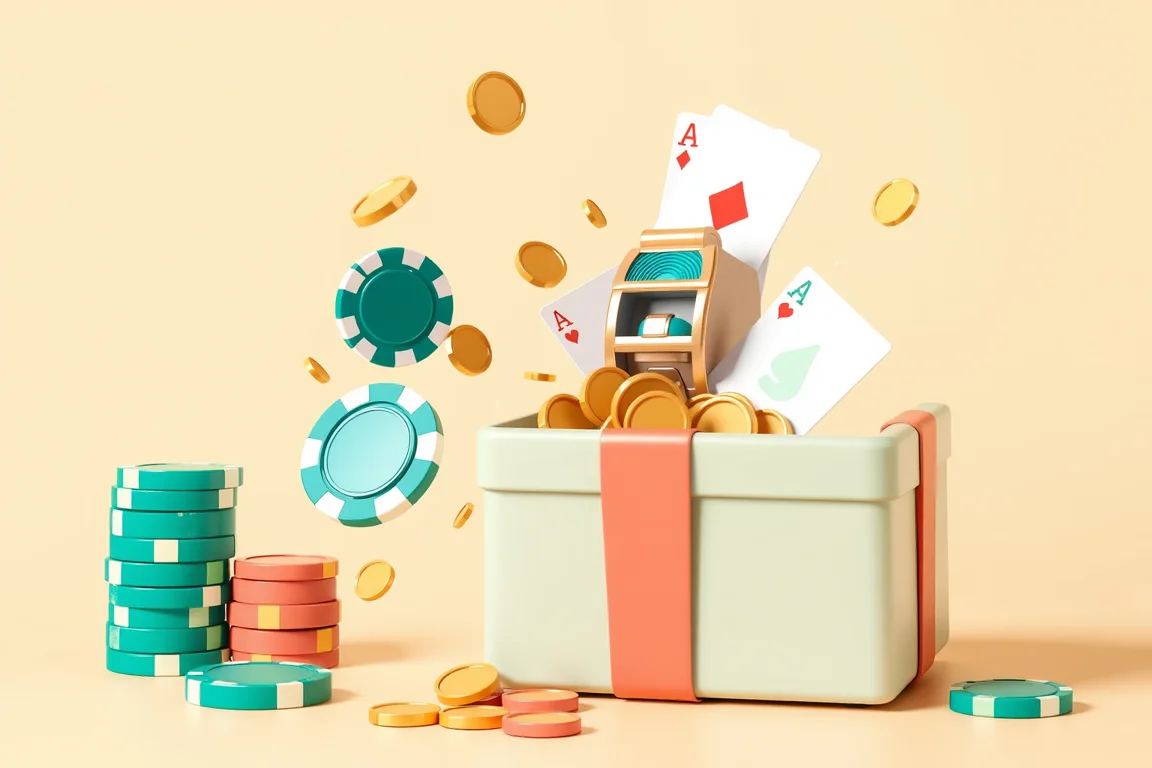 Coffret cadeau d’où sortent jetons, pièces et cartes