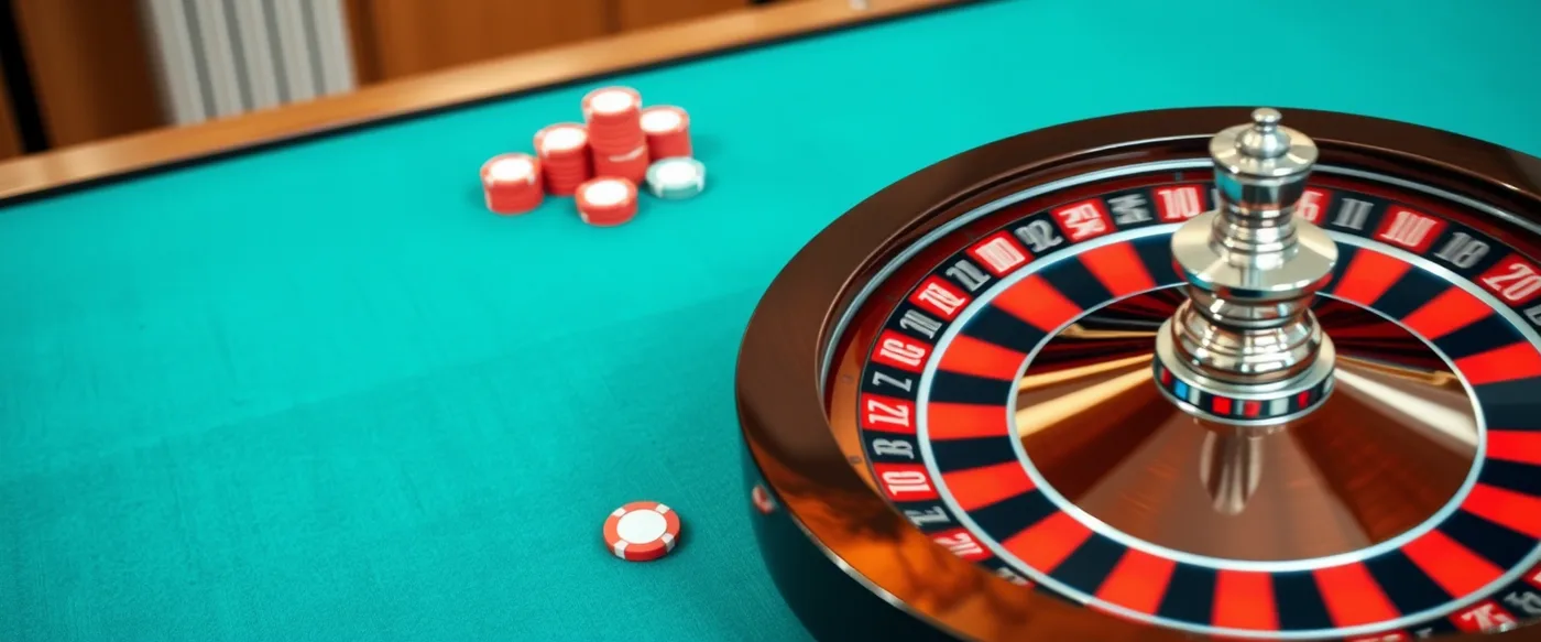 Roulette en mouvement et jetons sur le tapis